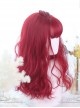 Air-bangs Small Wave Long Curly Hair Red Lolita Wig