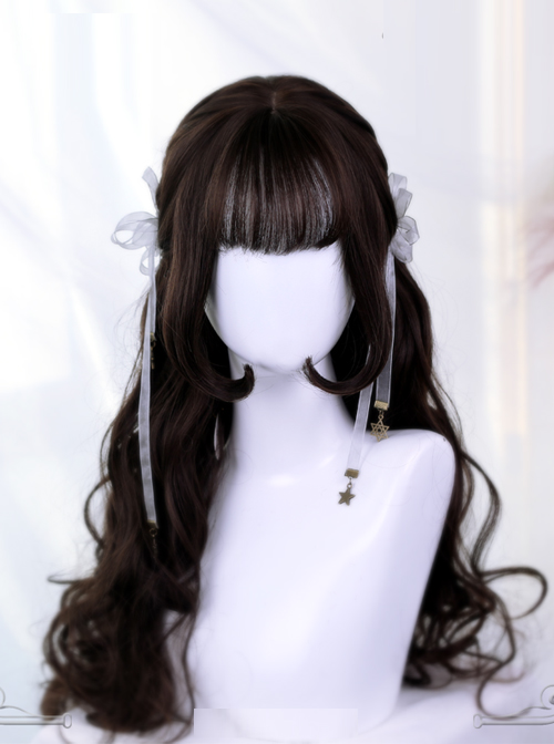 Hime Cut Inner Buckle Long Curly Hair Lolita Wig