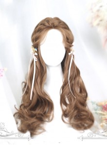 Centre Parting Honey Pudding Long Curly Hair Lolita Wig