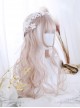 Air-bangs Hime Cut Light Pink Long Curly Hair Lolita Wig