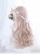 Air-bangs Hime Cut Light Pink Long Curly Hair Lolita Wig