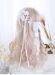 Air-bangs Hime Cut Light Pink Long Curly Hair Lolita Wig