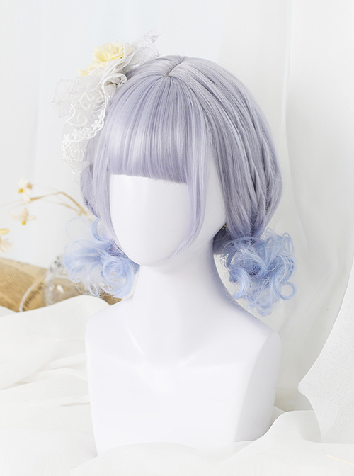 Gray-blue Short Rome Curly Hair Lolita Wig