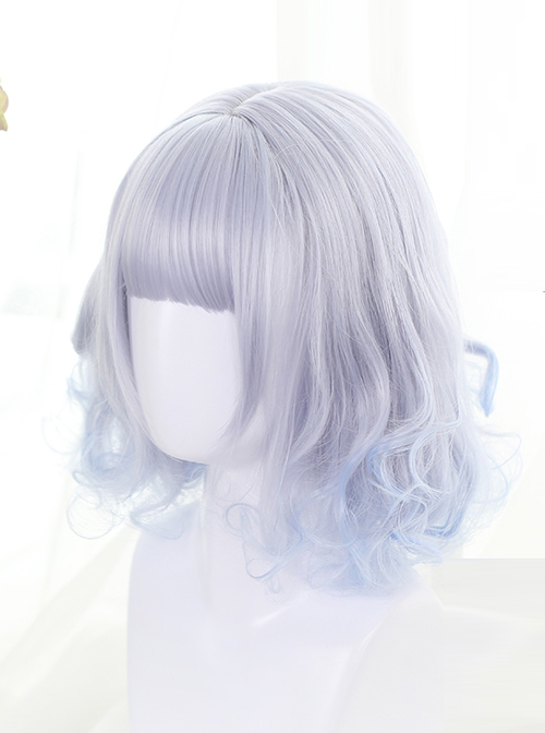 Gray-blue Short Rome Curly Hair Lolita Wig