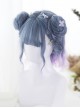 Blue Purple Pink Gradient Short Curly Hair Lolita Wig