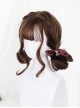 Air-bangs Cute Short Pear Flower Roll Brown Lolita Wig