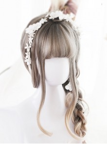 Linen Gray Gradual Change Long Curly Lolita Wig