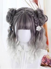 Harajuku Style Gradual Change Water Wave Curly Lolita Short Wig