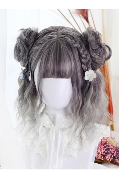 Harajuku Style Gradual Change Water Wave Curly Lolita Short Wig