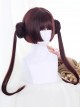 Wine Red Dual Horsetail Hime Cut Cute Lolita Wig