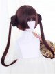 Wine Red Dual Horsetail Hime Cut Cute Lolita Wig