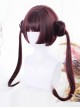 Wine Red Dual Horsetail Hime Cut Cute Lolita Wig