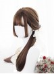 Hime Cut Long Straight Hair Light Brown Lolita Wig