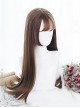 Hime Cut Long Straight Hair Light Brown Lolita Wig