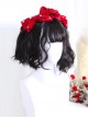 Air-bangs Egg Roll Head Natural Black Lolita Wig