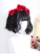 Air-bangs Egg Roll Head Natural Black Lolita Wig