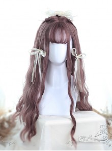 Pink Water Wave Long Curly Lolita Wig