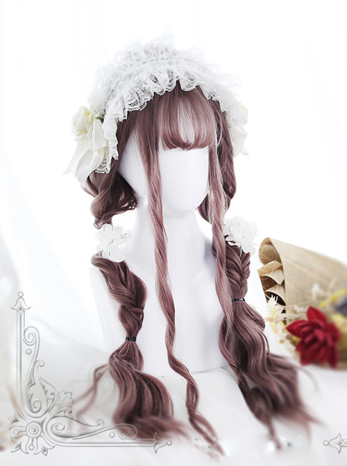 Pink Water Wave Long Curly Lolita Wig