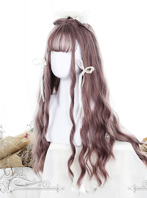 Pink Water Wave Long Curly Lolita Wig