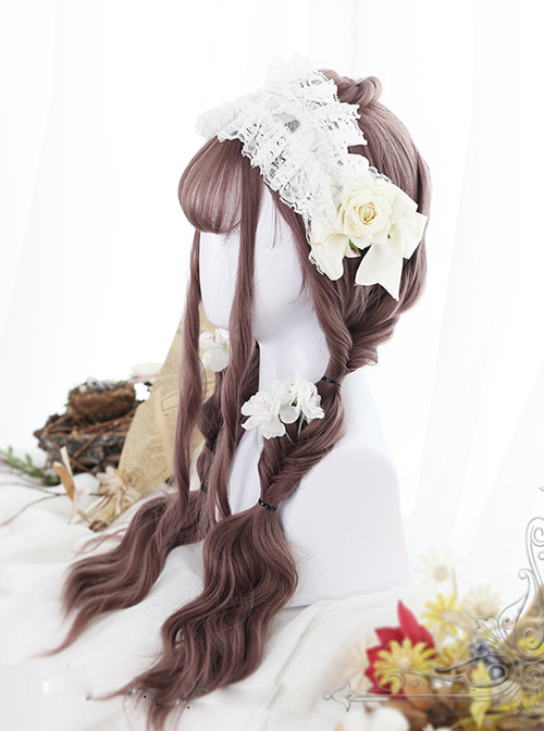 Pink Water Wave Long Curly Lolita Wig