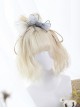 Air-bangs Milk White Short Curly Lolita Wig