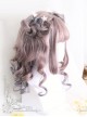 Rome Curly Inner Buckle Grey Pink Gradient Navy Blue Lolita Wig