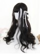 Air-bangs Natural Black Big Wavy Hair Lolita Wig