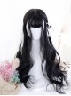 Air-bangs Natural Black Big Wavy Hair Lolita Wig