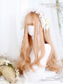 Gentle Coral Tea Big Wavy Hair Lolita Wig