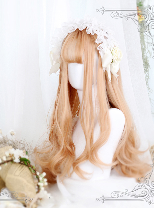 Gentle Coral Tea Big Wavy Hair Lolita Wig