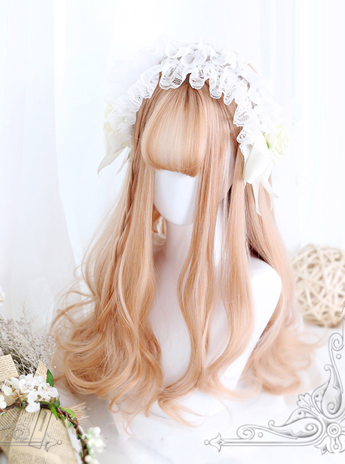 Gentle Coral Tea Big Wavy Hair Lolita Wig