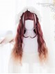 Water Wave Curly Rust Red Gradual Change Lolita Wig