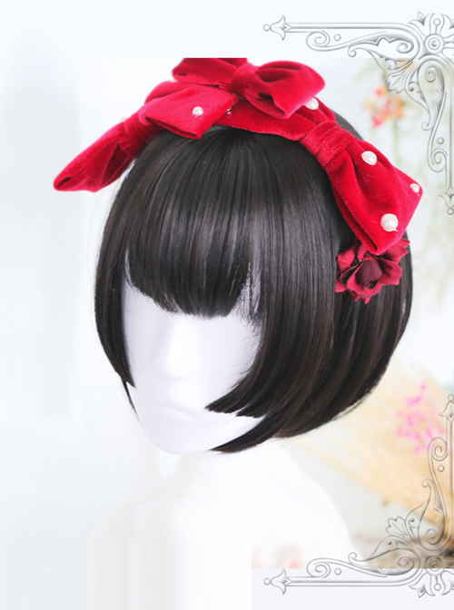 Hime Cut Short Straight Hair Lolita Wig