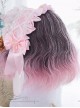 Harajuku Pink Gradual Change Short Curly Hair Lolita Wig