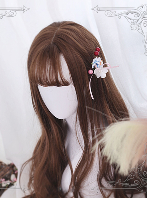 Air-bangs Big Curly Long Hair Brown Lolita Wig