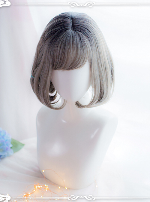 Gray Staining Inner Buckle Short Hair Lolita Wig