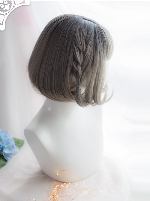 Gray Staining Inner Buckle Short Hair Lolita Wig