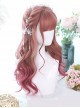 Hair-tail Pink Gradual Color Long Curly Hair Lolita Wigs