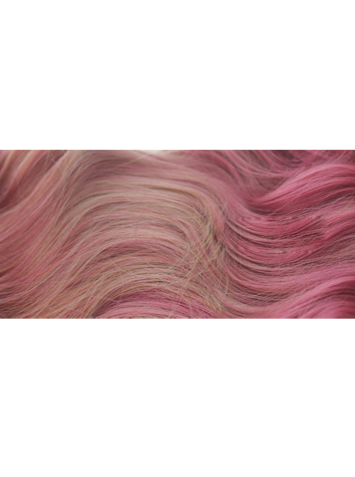 Hair-tail Pink Gradual Color Long Curly Hair Lolita Wigs