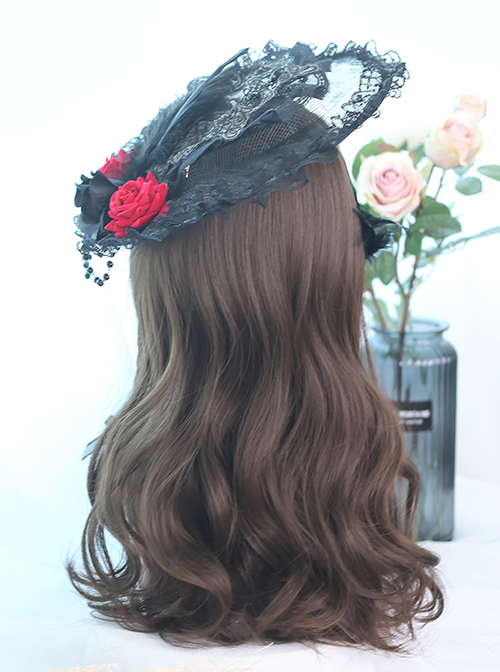 Brown Hair Bangs Long Curly Hair Classic Lolita Wigs