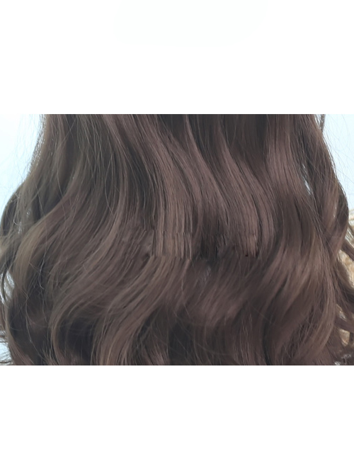 Brown Hair Bangs Long Curly Hair Classic Lolita Wigs