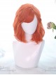 Orange Medium-long Curly Hair Air Bangs Lolita Wigs