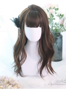 Chocolate Color Large Wave Curly Long Hair Lolita Wigs