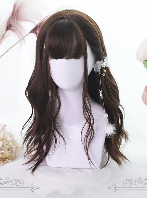 Chocolate Color Large Wave Curly Long Hair Lolita Wigs