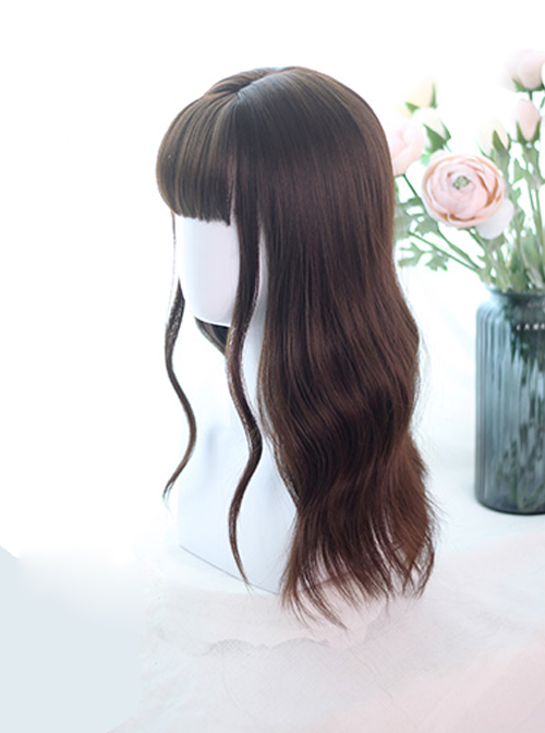 Chocolate Color Large Wave Curly Long Hair Lolita Wigs