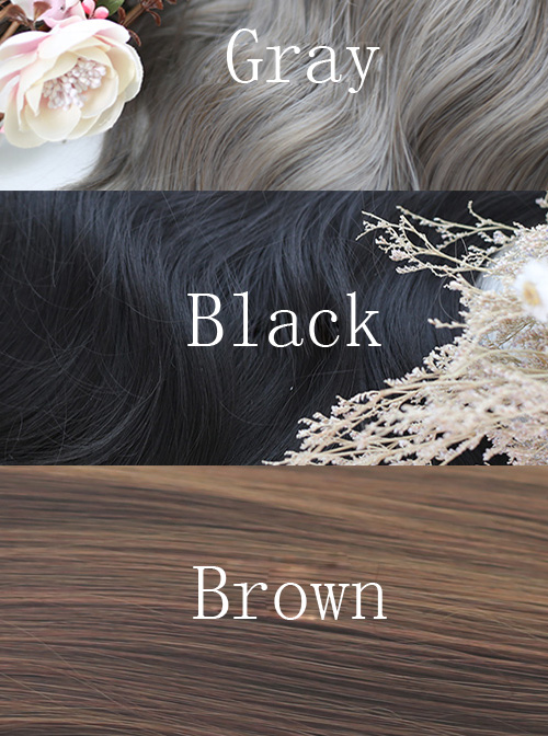 Three Colors Natural Hair-tail Medium Long Straight Hair Classic Lolita Wigs