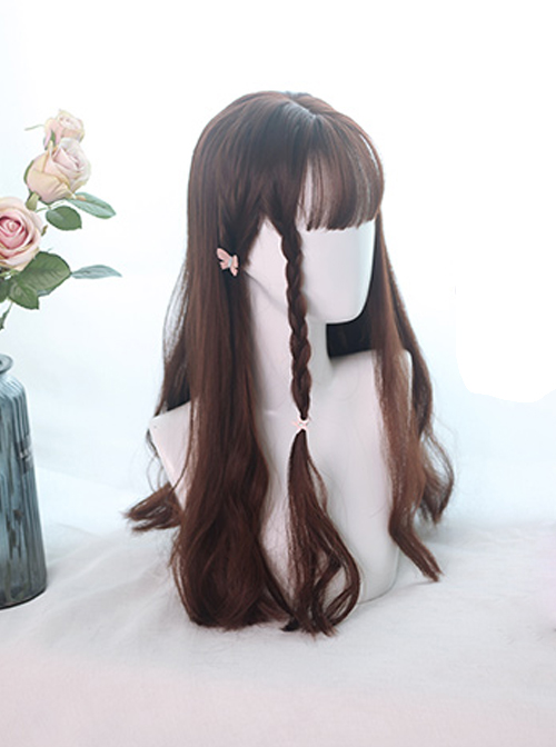 Rose And Flower Thorn Series Brown Long Curly Hair Lolita Wigs