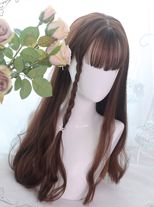 Rose And Flower Thorn Series Brown Long Curly Hair Lolita Wigs