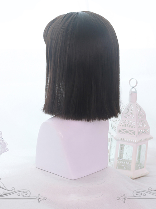 Air-bangs Medium Long Straight Hair Lolita Wigs