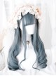 Gray-blue Elegant Long Curly Hair Lolita Wigs